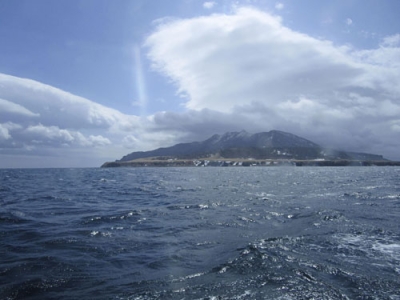 写真：知床沖で事故当日に撮られた海の風景＝２０２２年４月（橳島さんの家族提供）