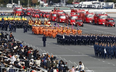 写真：東京消防庁の出初め式＝６日午前、東京都江東区