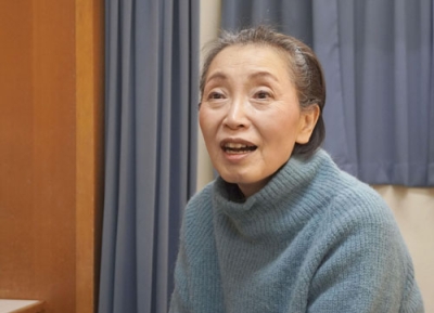 写真：阪神大震災の経験を語る「劇団道化座」代表の馬場晶子さん