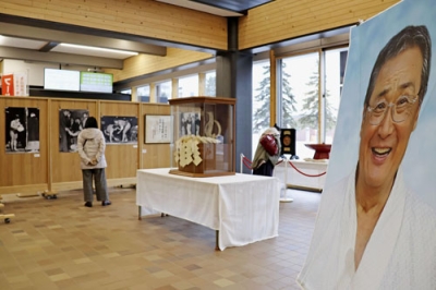 写真：旭川市役所で開かれている「旭川が生んだ名横綱　北の富士展」