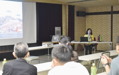 写真：有珠山の特徴について学んだ洞爺湖消防団幹部研修会