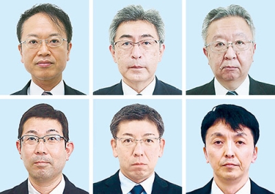 写真：（上段左から）渡部光夫氏、齊藤玲二氏、岡田正彦氏、（下段左から）服部仁氏、畠山亨利氏、川村義一氏