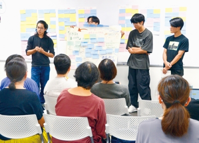 写真:地域課題の解決に向けたアイデアを提案した発表会