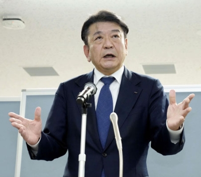 写真:記者会見する東京電力ホールディングスの小早川智明社長=24日午後、東京都千代田区の本社