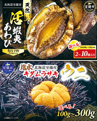 写真:新たに返礼品に追加された海産物(ウニはイメージ)=提供写真