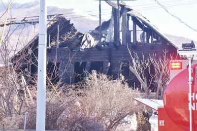 写真:昨年伊達市内で発生した建物火災の現場